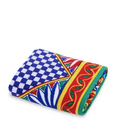 Dolce & Gabbana Casa Carretto Siciliano Guest Towel In Multi