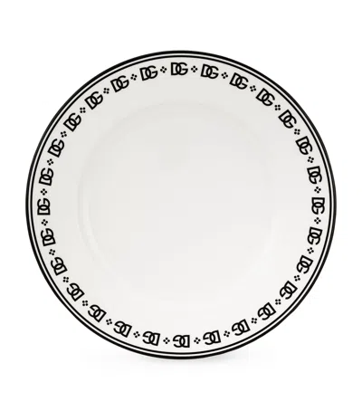 Dolce & Gabbana Casa Porcelain Dg Logo Plate In White