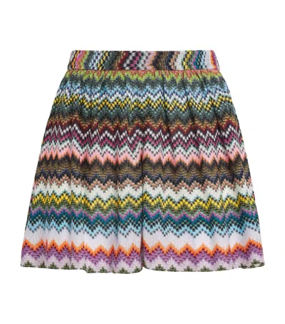 Missoni Textured Zigzag Shorts Elastic Waistband In Multi