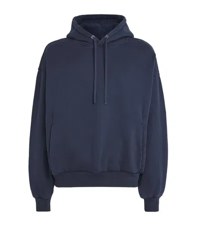 Skims Cotton Fleece Relaxed Hoodie In Blue