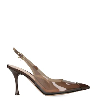 Gianvito Rossi Tipped Diana Slingback Pumps 85 In Animal Print