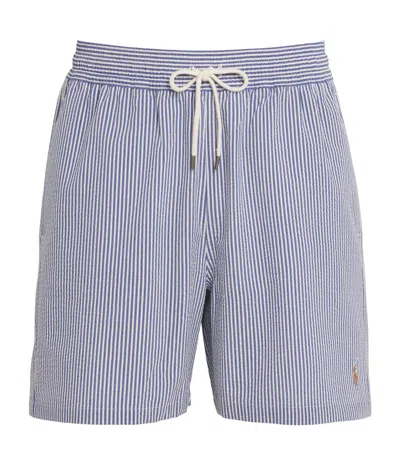 Polo Ralph Lauren Seersucker Traveller Swim Shorts In Blue