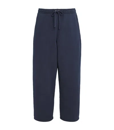 Skims Cotton Fleece Cuffed Sweatpants In Blue