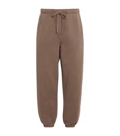 Skims Cotton Fleece Cuffed Sweatpants In Brown