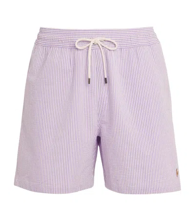 Polo Ralph Lauren Seersucker Traveller Swim Shorts In Purple