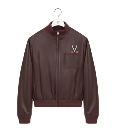 Loewe Cropped Nappa Leather Jacket In Brown