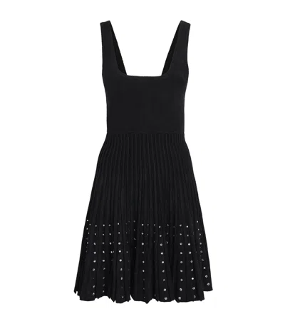 Sandro Embellished Knit Mini Dress In Multi