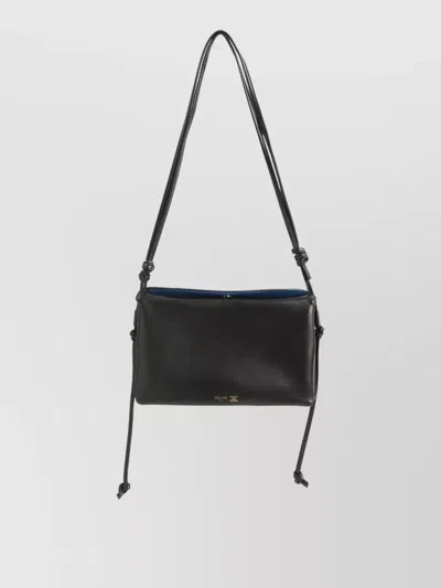 Celine Three Compartment Flap Purse In Black