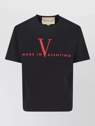 Valentino Crew Neck Short Sleeve T-shirt Design In Black