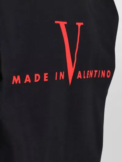 Valentino Crew Neck Short Sleeve T-shirt Design In Black