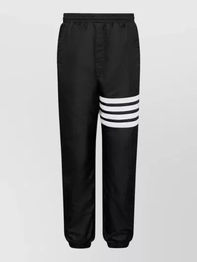 Thom Browne Drawcord Waist Track Pants With Four Stripes In Black