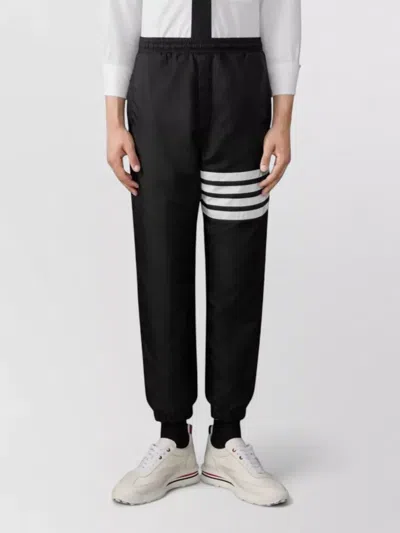 Thom Browne Drawcord Waist Track Pants With Four Stripes In Black