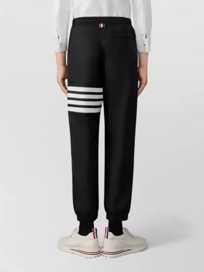 Thom Browne Drawcord Waist Track Pants With Four Stripes In Black