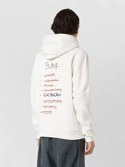 Iceberg Logo Hoodie Sweatshirt Featuring Front Pocket In Neutral