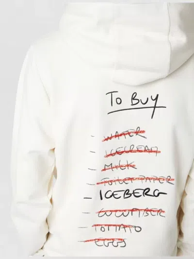 Iceberg Logo Hoodie Sweatshirt Featuring Front Pocket In Neutral