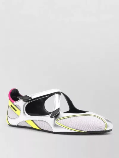 Attico Floor 01 Multicolor Ballet Shoes With Logo On The Side And Cut-out Design In Fabric Woman In Multi