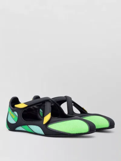 Attico Architectural Lace-up Ballerina Shoes In Black