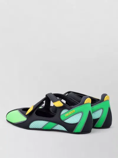 Attico Architectural Lace-up Ballerina Shoes In Black