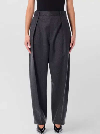 Bottega Veneta Tailored High Waist Trousers In Black