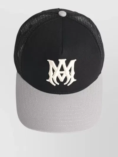 Amiri Cotton Cap With Curved Brim And Mesh Back In Black