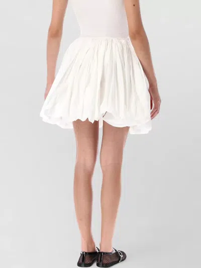 Alaïa Flared Bubble Skirt In Lightweight Fabric In White