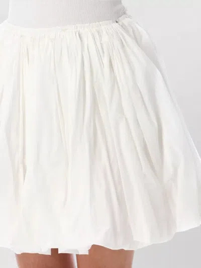 Alaïa Flared Bubble Skirt In Lightweight Fabric In White