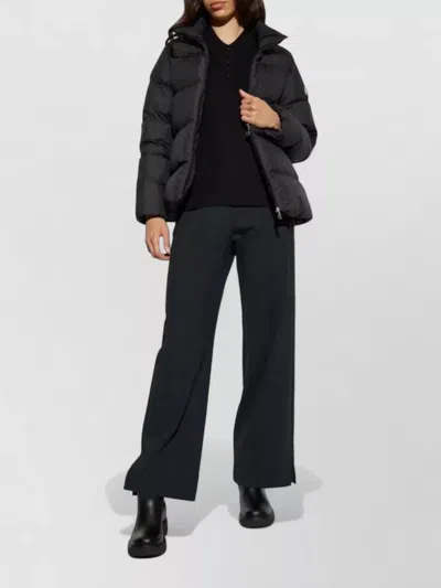 Moncler Short Puffer Jacket High Collar In Black