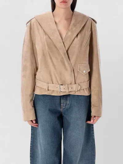 Alaïa Alaia Full-coverage Hooded Biker Jacket Size 38 In Neutral