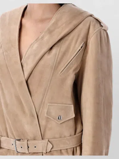 Alaïa Alaia Full-coverage Hooded Biker Jacket Size 38 In Neutral
