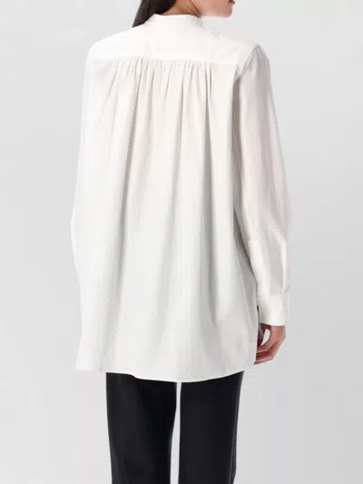 Bottega Veneta Relaxed Fit Long Sleeve Shirt With Plastron In White