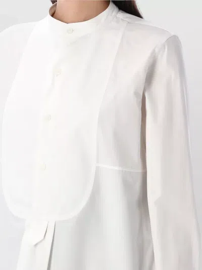 Bottega Veneta Relaxed Fit Long Sleeve Shirt With Plastron In White