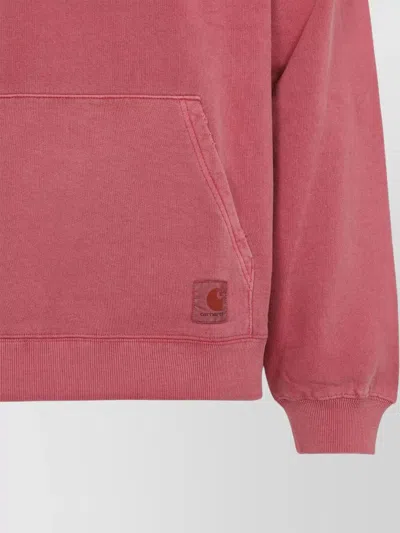 Carhartt Front Pocket Sweater With Ribbed Cuffs And Hem In Pink
