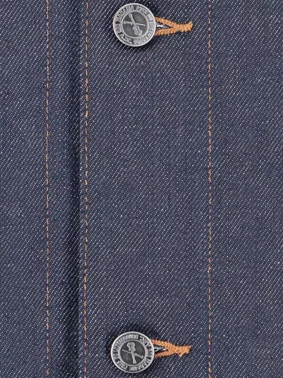 Apc Casual Jacket With Collared Design And Pockets In Blue