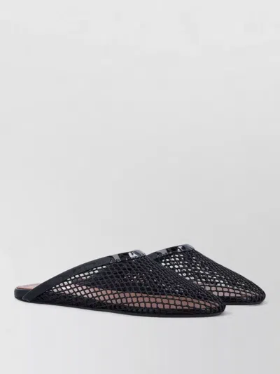 Alaïa Fishnet Flat Mules Rubber Sole In Animal Print