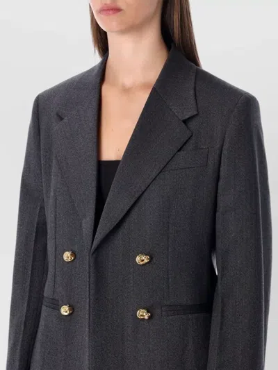 Bottega Veneta Double Breasted Blazer Notched Lapels In Black