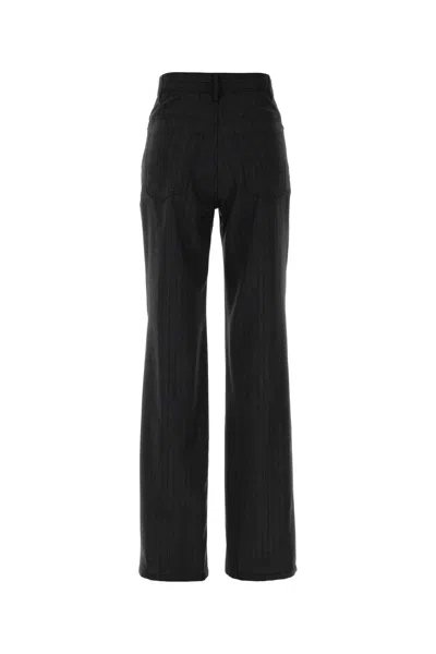 Balenciaga Women Embroidered Wool Palazzo Pant In Black