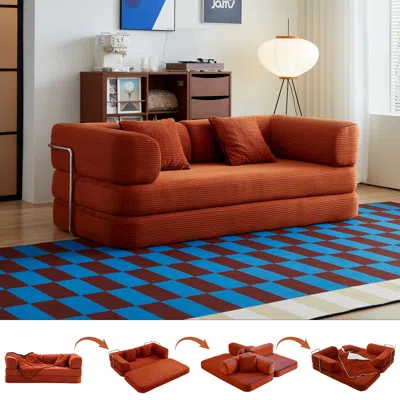 Streamdale Furniture Streamdale Floor Couch Sofa Bed Convertible Blanket Pillow Enhanced Frame