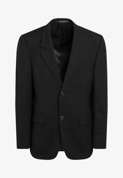 Balenciaga Single-breasted Wool Blazer In Black