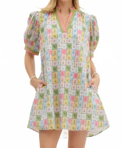 Entro Floral Window Panel Dress In Multi In Multi