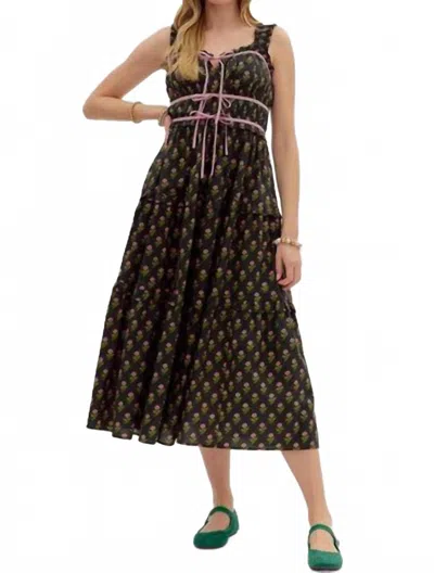 Entro Night Pickin' Floral Dress In Black In Black