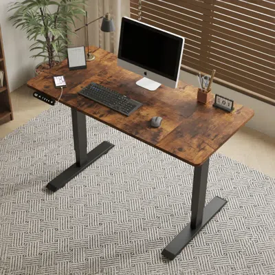 Streamdale Furniture Streamdale Electric Standing Desk - Height Adjustable Computer Table (47" Rustic Brown)