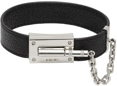 Amiri Pebbled Jax Bracelet Black In Black