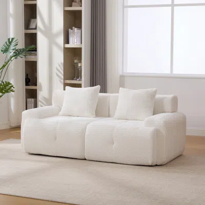 Streamdale Furniture Streamdale 73" Modern Modular Sectional Loveseat, 2 Seater Tufted Cloud Convertible Couch W/ 2 Pillo