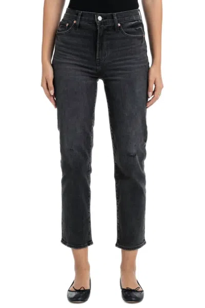 Pistola Charlie High Rise Classic Straight Leg Jeans In Flat Iron Vintage In Black