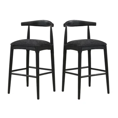 Streamdale Furniture Streamdale Stylish Upholstered Mid-century Bar Stool With Rubberwood Frame