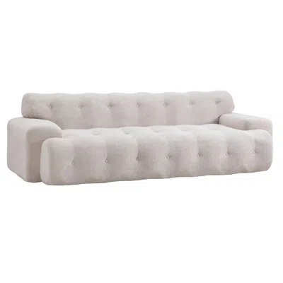 Streamdale Furniture Streamdale 88" Cloud 3 Seater Boucle Sofa With Button Tufted Comfy Upholstered Couch, Nomad