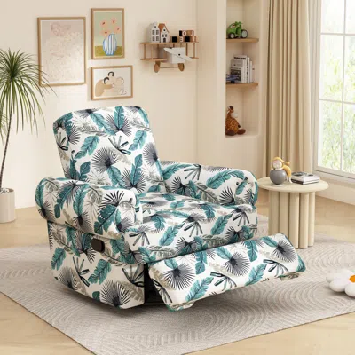 Streamdale Furniture Streamdale Manual Recliner Sofa Swivel Rocker Chair With Adjustable Backrest, Sky Blue