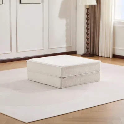 Streamdale Furniture Streamdale Compression Sofa, Convertible Floor Sofa Bed, Modular Sectional, White