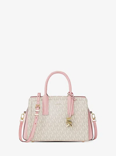 Michael Kors Laila Small Signature Logo Satchel In Pink