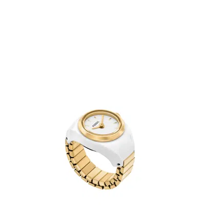 Fossil Women's Watch Ring Two-hand Gold-tone Stainless Steel In Gold